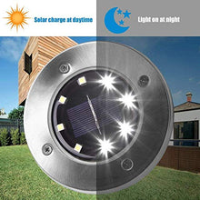 Solar Ground Light Outdoor, Kalurab Upgraded Waterproof Outdoor Solar Landscape Lighting with 8 LED,4 Pack LED Landscape Pathway Lights IP65 Waterproof Underground Solar Light for Driveway, Pathway, Patio, Lawn, Square, Pool, Yard(White)