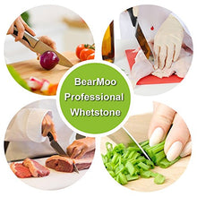 Sharpening Stone, BearMoo Waterstone Combination Grit 2000/6000 Whestone with Bamboo Base, Blade Guide l kitchen Knife Sharpener