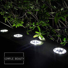 Solar Ground Light Outdoor, Kalurab Upgraded Waterproof Outdoor Solar Landscape Lighting with 8 LED,4 Pack LED Landscape Pathway Lights IP65 Waterproof Underground Solar Light for Driveway, Pathway, Patio, Lawn, Square, Pool, Yard(White)