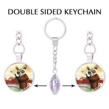 The Furious Five Kung Fu Panda keychains Raccoon Master styles of Chinese martial arts key holder  Animated Movie jewelry