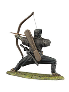 Ninja Shinobi Archer Hand Painted Tin Metal 54mm Action Figures Toy Soldiers Size 1/32 Scale for Home Décor Accents Collectible Figurines