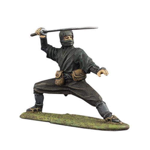 Ninja Shinobi Hand Painted Tin Metal 54mm Action Figures Toy Soldiers Size 1/32 Scale for Home Décor Accents Collectible Figurines