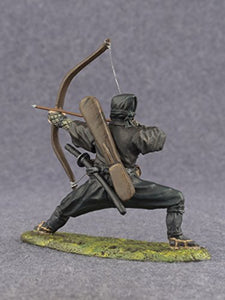 Ninja Shinobi Archer Hand Painted Tin Metal 54mm Action Figures Toy Soldiers Size 1/32 Scale for Home Décor Accents Collectible Figurines