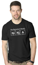 Mens Ninja Element T shirt Funny Science Warrior Novelty Mens Graphic Nerdy Tees (Black) S