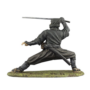 Ninja Shinobi Hand Painted Tin Metal 54mm Action Figures Toy Soldiers Size 1/32 Scale for Home Décor Accents Collectible Figurines