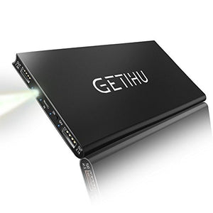 GETIHU 10000 mAh Portable Power Bank with 2 USB Ports Mobile Charger External Battery Backup Ultra Slim Thin Powerbank Compatible with iPhone X 8 7 6s 6 Plus 5s 5 Samsung Cell Phone iPad(Black)