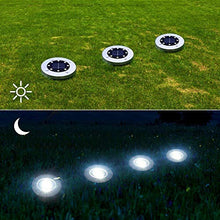 Solar Ground Light Outdoor, Kalurab Upgraded Waterproof Outdoor Solar Landscape Lighting with 8 LED,4 Pack LED Landscape Pathway Lights IP65 Waterproof Underground Solar Light for Driveway, Pathway, Patio, Lawn, Square, Pool, Yard(White)
