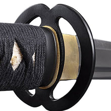 Handmade Sword - Stainless Steel Unsharpened Iaido Training Katana Sword, Handmade, Full Tang, Musashi Tsuba, Black Scabbard