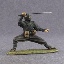 Ninja Shinobi Hand Painted Tin Metal 54mm Action Figures Toy Soldiers Size 1/32 Scale for Home Décor Accents Collectible Figurines