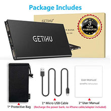 GETIHU 10000 mAh Portable Power Bank with 2 USB Ports Mobile Charger External Battery Backup Ultra Slim Thin Powerbank Compatible with iPhone X 8 7 6s 6 Plus 5s 5 Samsung Cell Phone iPad(Black)