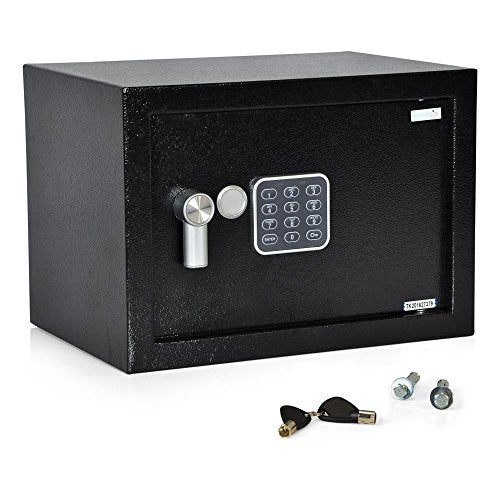 SereneLife Fireproof Lock Box, Fireproof Box, Safe, Safes, Safe Box, Safes And Lock Boxes, Money Box, Fire Proof Safety Boxes for Home, Digital Safe Box, Steel Alloy Drop Safe, Includes Keys (SLSFE14)
