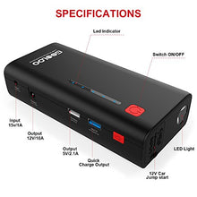 Upgraded Car Jump Starter, GOOLOO 800A Peak 18000mAh (Up to 7.0L Gas or 5.5L Diesel Engine) Portable Auto Battery Booster Power Pack Phone Charger with Quick Charge 3.0, Built-in LED Light