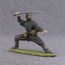 Ninja Shinobi Hand Painted Tin Metal 54mm Action Figures Toy Soldiers Size 1/32 Scale for Home Décor Accents Collectible Figurines