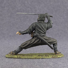 Ninja Shinobi Hand Painted Tin Metal 54mm Action Figures Toy Soldiers Size 1/32 Scale for Home Décor Accents Collectible Figurines