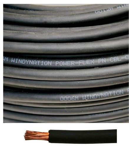 2 Gauge 2 AWG Black Welding, Battery, Pure Copper Flexible Cable Wire