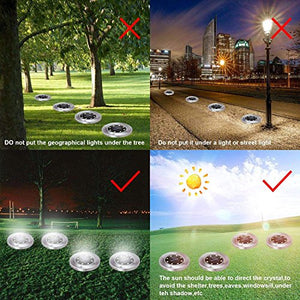 Solar Ground Light Outdoor, Kalurab Upgraded Waterproof Outdoor Solar Landscape Lighting with 8 LED,4 Pack LED Landscape Pathway Lights IP65 Waterproof Underground Solar Light for Driveway, Pathway, Patio, Lawn, Square, Pool, Yard(White)