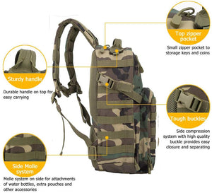 Oleader 30L Tactical Backpack Military Molle 3 Day Assault Pack Bug out Bag Rucksack for Outdoor Hiking Shooting Camping Trekking Hunting