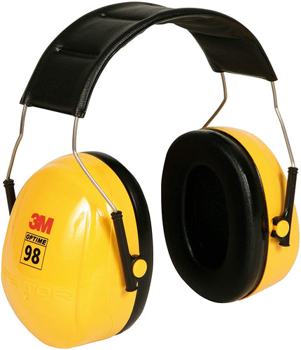 Earmuffs, 3M™ Peltor™ Optime 98 Over-The-Head, H9A, Black/Yellow