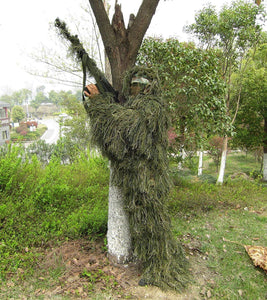 Ghillie Suit, Woodland Camouflage Forest Hunting, 4-Piece + Bag