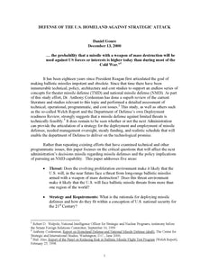 Defense of the US Homeland Against Strategic Attack - Goure