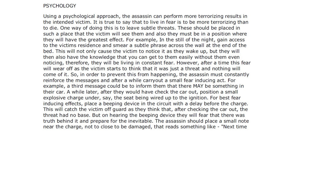 How To Become An Assassin (The Propagation)