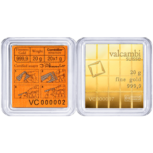 20 gram Gold Valcambi  Swiss CombiBar