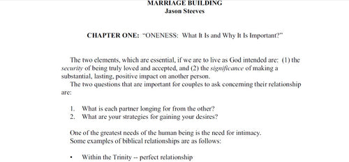 Marriage Building - Jason Steeves