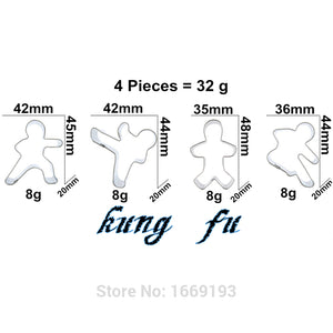 Four Martial Arts Masters Shape, Cake Decorating Fondant Cutter Tools Set, Cookie Biscuit Baking Molds