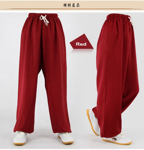 Classic Cotton&Linen Pants Bloomers Yoga Clothing Tai Chi Square Dance Yoga Pants Kung Fu Running trousers Both Men and Women