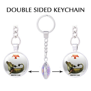 The Furious Five Kung Fu Panda keychains Raccoon Master styles of Chinese martial arts key holder  Animated Movie jewelry