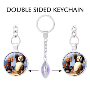 The Furious Five Kung Fu Panda keychains Raccoon Master styles of Chinese martial arts key holder  Animated Movie jewelry