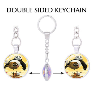 The Furious Five Kung Fu Panda keychains Raccoon Master styles of Chinese martial arts key holder  Animated Movie jewelry