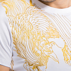 New Arrival, Chinese Style Dragon, Phoenix Embroidery, Men's Round Neck Cotton Shirts