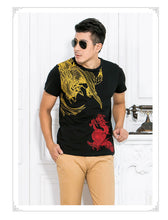 New Arrival, Chinese Style Dragon, Phoenix Embroidery, Men's Round Neck Cotton Shirts