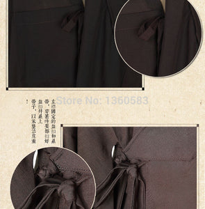 Coffee Monk Robes Suits, Uniforms Martial Arts Gown Unisex Clothing