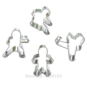 Four Martial Arts Masters Shape, Cake Decorating Fondant Cutter Tools Set, Cookie Biscuit Baking Molds