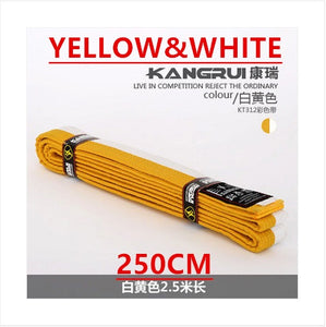 Belt, colourful white yellow red green and black professional level Martial Arts, 2.5M