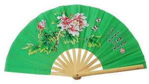 4 colours, martial arts performance fans, green/yellow/white/blue