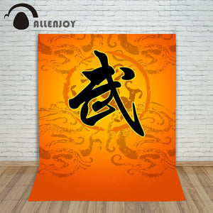 Photographic background, Chinese dragon, martial arts backdrop, fabric 7x5ft