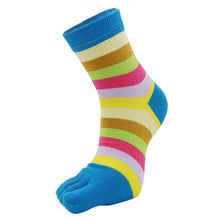 Outdoor Five Toe Striped Pattern Unisex Socks, Fitness Sweat Absorbing Flexible Socks for Tabi