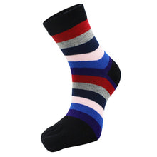 Outdoor Five Toe Striped Pattern Unisex Socks, Fitness Sweat Absorbing Flexible Socks for Tabi